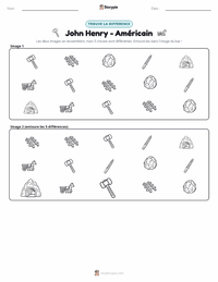 Aperçu de la feuille de travail imprimable John Henry - Américain