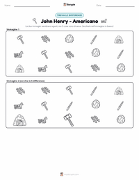 Anteprima della scheda stampabile di John Henry - Americano