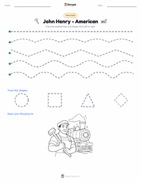 John Henry - American printable worksheet preview