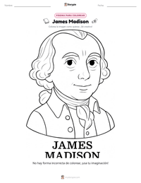 Página para colorear de James Madison para niños