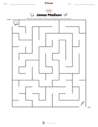 James Madison printable worksheet preview