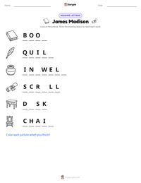 James Madison printable worksheet preview