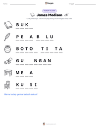 Prabaca lembar kerja cetak James Madison