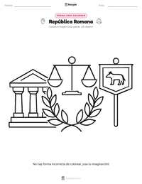 Página para colorear de República Romana para niños