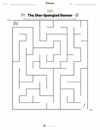 The Star-Spangled Banner printable worksheet preview
