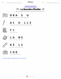 Aperçu de la feuille de travail imprimable La Bannière étoilée