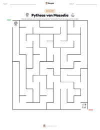Pytheas van Massalia afdrukbare werkblad voorbeeld