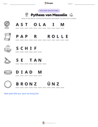 Pytheas von Massalia druckbare Arbeitsblatt Vorschau