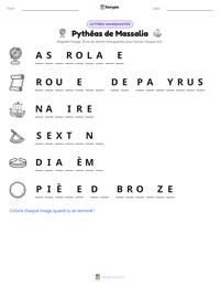 Aperçu de la feuille de travail imprimable Pythéas de Massalia