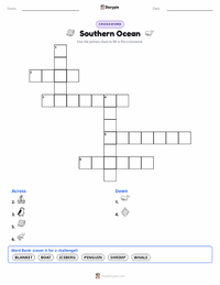 Southern Ocean printable worksheet preview