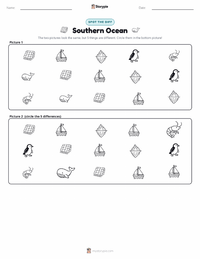 Southern Ocean printable worksheet preview