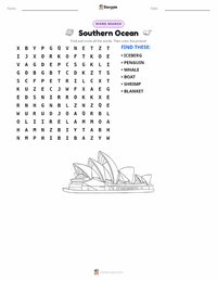 Southern Ocean printable worksheet preview
