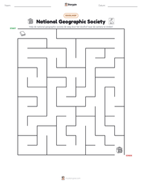 National Geographic Society afdrukbare werkblad voorbeeld