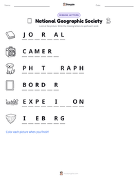 National Geographic Society printable worksheet preview