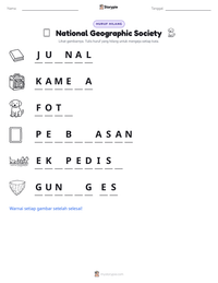Prabaca lembar kerja cetak National Geographic Society