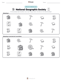 National Geographic Society afdrukbare werkblad voorbeeld