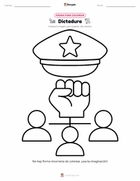 Página para colorear de Dictadura para niños