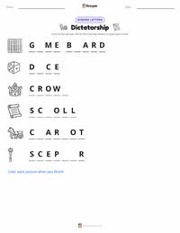 Dictatorship printable worksheet preview