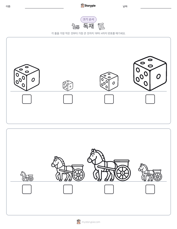 크기 순서