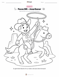 Pecos Bill - Amerikanisch Malvorlage für Kinder