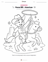 Pecos Bill - American coloring page for kids
