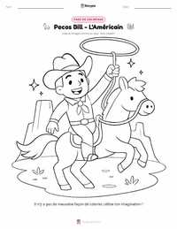Page de coloriage Pecos Bill - Américain pour les enfants