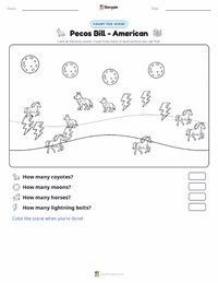 Pecos Bill - American printable worksheet preview