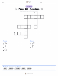 Pecos Bill - American printable worksheet preview
