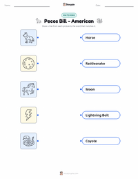 Pecos Bill - American printable worksheet for kids