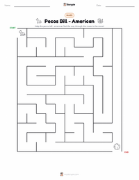 Pecos Bill - American printable worksheet preview
