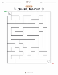 Aperçu de la feuille de travail imprimable Pecos Bill - Américain