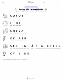 Aperçu de la feuille de travail imprimable Pecos Bill - Américain