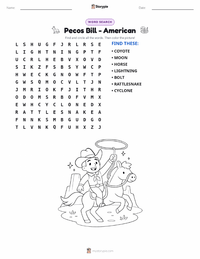 Pecos Bill - American printable worksheet preview
