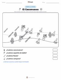 Vista previa de la hoja de trabajo imprimible de El cascanueces (ballet)
