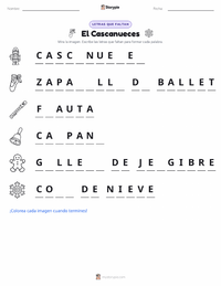 Vista previa de la hoja de trabajo imprimible de El cascanueces (ballet)