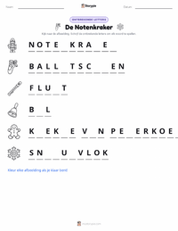 De Notenkraker (ballet) afdrukbare werkblad voorbeeld