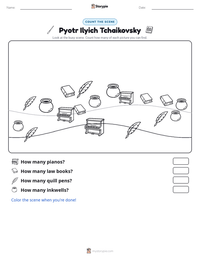 Pyotr Ilyich Tchaikovsky printable worksheet preview