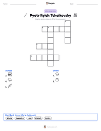 Pyotr Ilyich Tchaikovsky printable worksheet preview