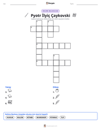 Pyotr İlyiç Çaykovski yazdırılabilir çalışma sayfası önizlemesi