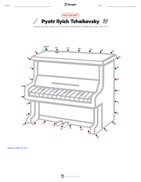 Pyotr Ilyich Tchaikovsky printable worksheet preview