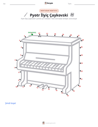 Pyotr İlyiç Çaykovski yazdırılabilir çalışma sayfası önizlemesi