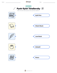 Pyotr Ilyich Tchaikovsky printable worksheet preview