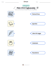 Anteprima della scheda stampabile di Pëtr Il'ič Čajkovskij