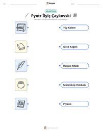Pyotr İlyiç Çaykovski yazdırılabilir çalışma sayfası önizlemesi
