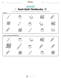 Pyotr Ilyich Tchaikovsky printable worksheet preview