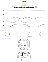 Pyotr Ilyich Tchaikovsky printable worksheet preview