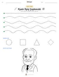 Pyotr İlyiç Çaykovski yazdırılabilir çalışma sayfası önizlemesi