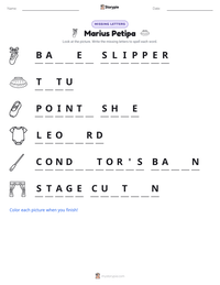 Marius Petipa printable worksheet preview