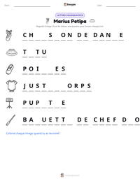 Aperçu de la feuille de travail imprimable Marius Petipa