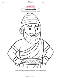 Hammurabi coloring page for kids
